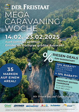 Mega Caravaning Woche im Freistaat Sulzemoos. Messeflyer.